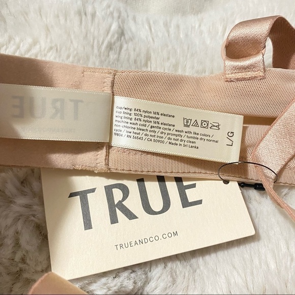 True & Co Women's Freewire Lightly Lined Mesh Bra In Dulce/ Nude Size L NEW - Picture 12 of 12